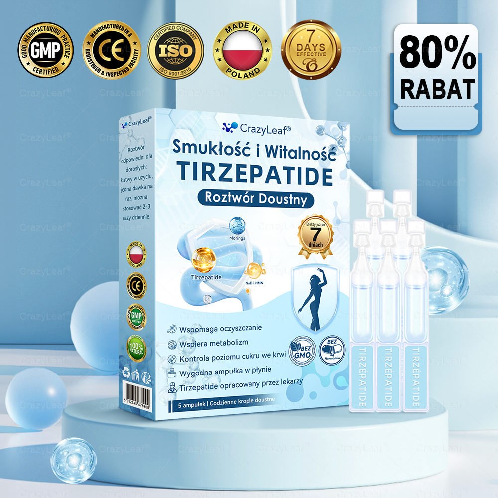CrazyLeaf® Szczupłość i Witalność Tirzepatide – 🔁 doustny roztwór wspierający odchudzanie, ciśnienie i poziom cukru