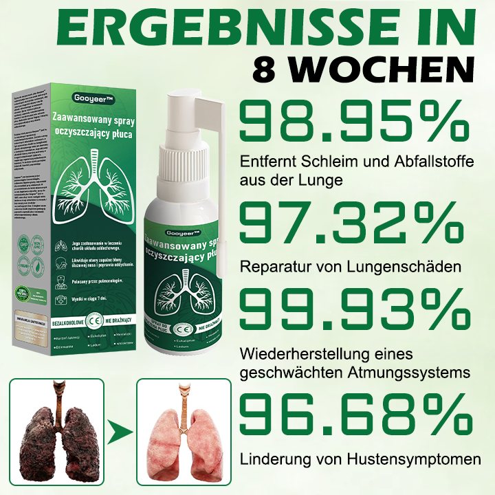 Gooyeer™ Zaawansowany spray do oczyszczania płuc – zdrowe płuca, wsparcie odporności, detoksykacja i łatwiejsze oddychanie – Certyfikat CE