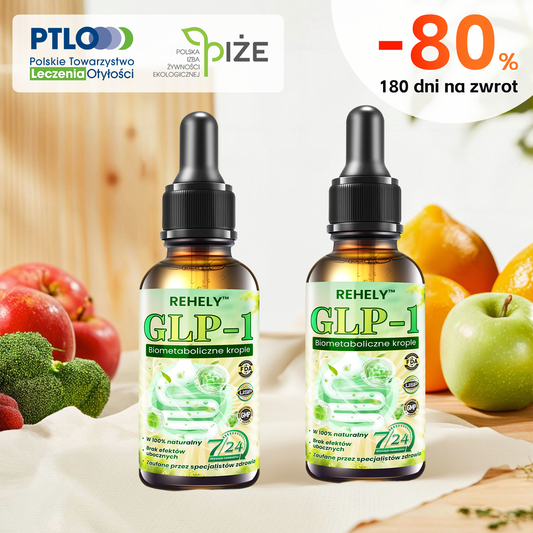 REHELY™ GLP-1 8w1 Krople doustne – 🛡 2 razy dziennie – efekty już po 7 dniach. Wsparcie przy otyłości, chorobach sercowo-naczyniowych, cukrzycy, bezdechu sennym, dla zdrowia jelit, stawów i wielu innych dolegliwości.