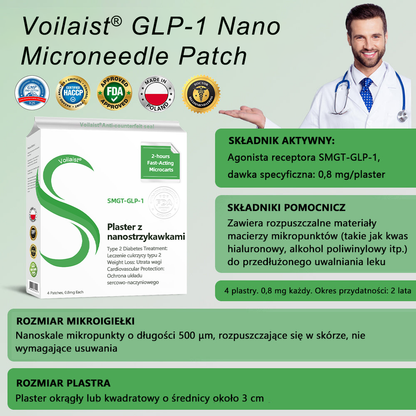 Voilaist® SMGT-GLP-1 Nano Microneedle Patch ✅ Bezbolesny, długotrwały, zwalczający cukrzycę, otyłość i choroby układu krążenia
