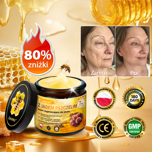 ✨Leurea® Krem Regenerujący z Jadem Pszczelim - Naturalna regeneracja skóry, wygładzenie zmarszczek i promienna cera-50 ml