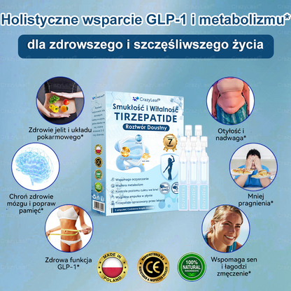 CrazyLeaf® Szczupłość i Witalność Tirzepatide – 🔁 doustny roztwór wspierający odchudzanie, ciśnienie i poziom cukru