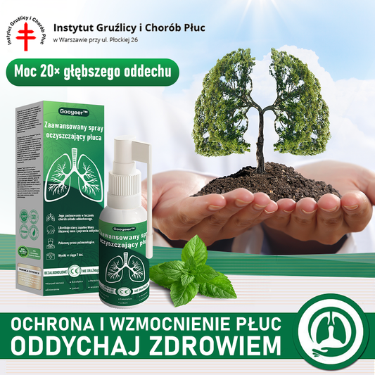 Gooyeer™ Zaawansowany spray do oczyszczania płuc – zdrowe płuca, wsparcie odporności, detoksykacja i łatwiejsze oddychanie – Certyfikat CE