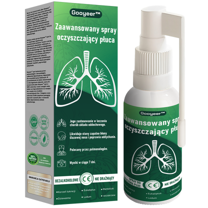 Gooyeer™ Zaawansowany spray do oczyszczania płuc – zdrowe płuca, wsparcie odporności, detoksykacja i łatwiejsze oddychanie – Certyfikat CE